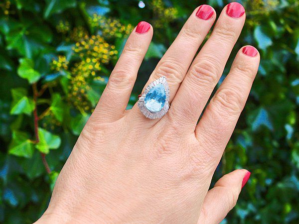 Pear Shaped Aquamarine ring