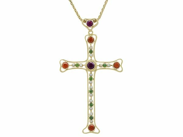 yellow gold cross pendant vintage by boodles
