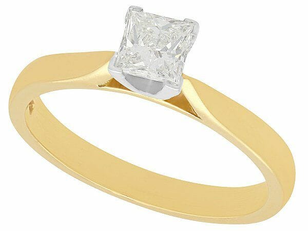 diamond and 18ct yellow gold solitaire ring