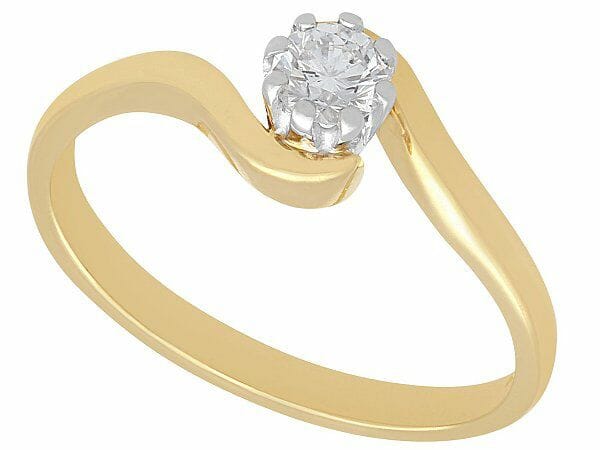 diamond and 18ct yellow gold contemporary solitaire ring