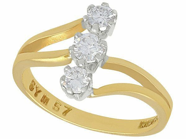 yellow gold and diamond dress ring art nouveau style
