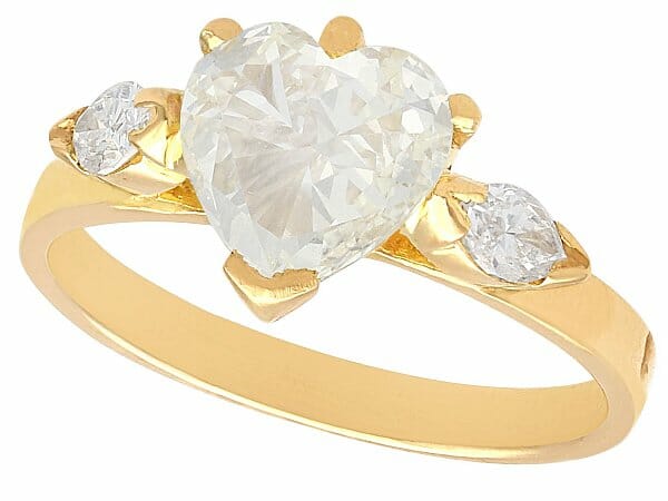 diamond yellow gold engagement ring
