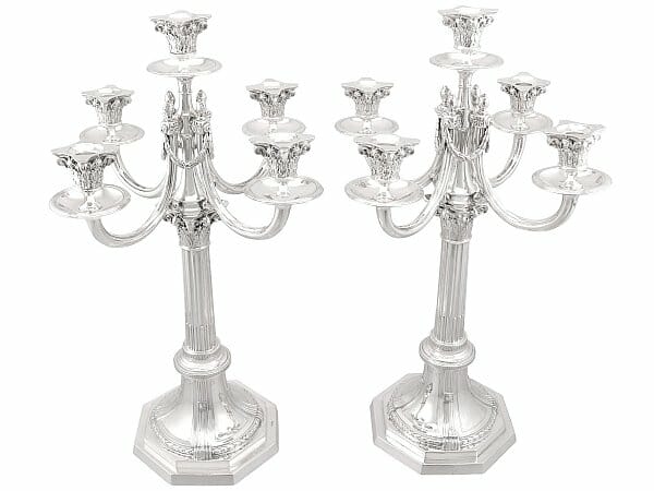 Silver Candle Holders for The Fireplace