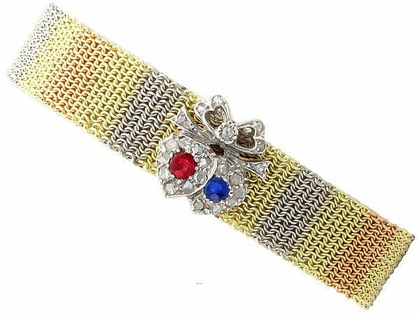 ruby sapphire and diamond antique victorian bracelet