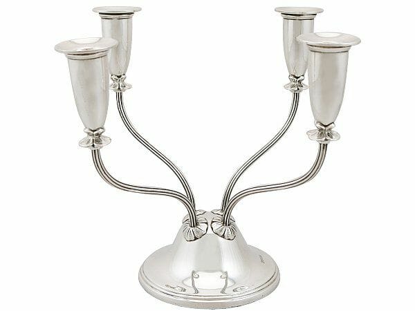 sterling silver four light candelabrum