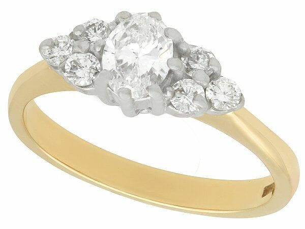 diamond 18ct yellow gold cluster ring vintage