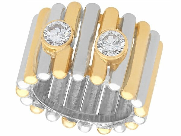 diamond yellow white gold dress ring vintage