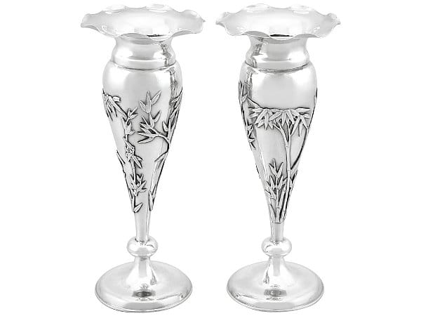 chinese export silver vases