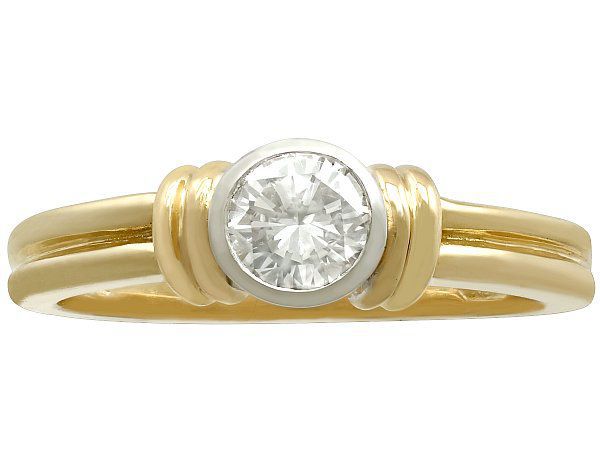 yellow gold bezel set engagement ring