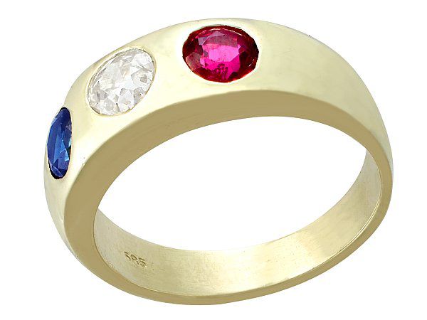 Sapphire Ruby Engagement Ring