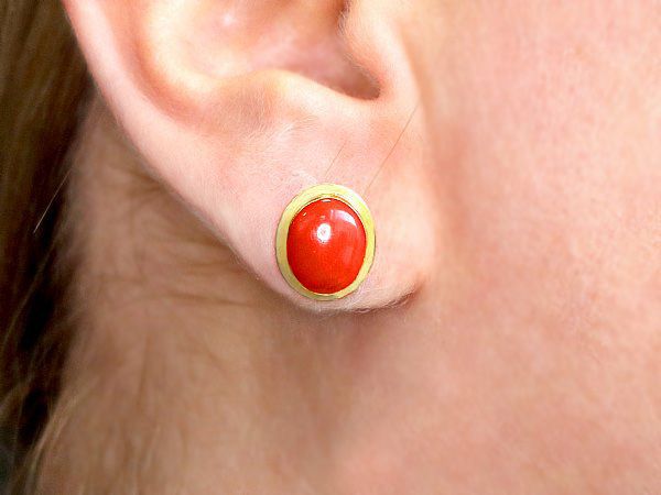 Red Coral Studs