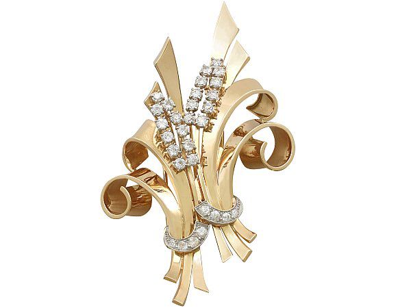 Yellow Gold and Diamond Brooch