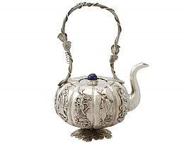 miniature silver teapot