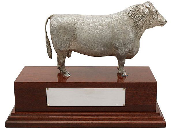 Sterling Silver Bull Trophy