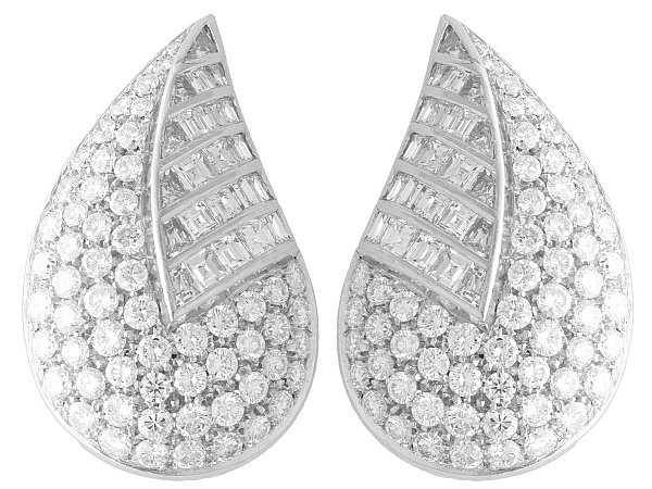 vintage diamond clip on earrings
