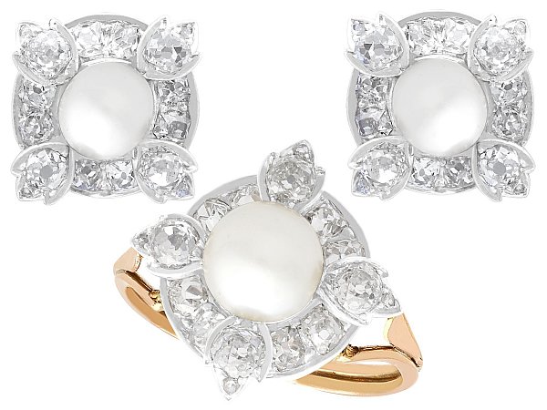 diamond and pearl statement jewellery set 