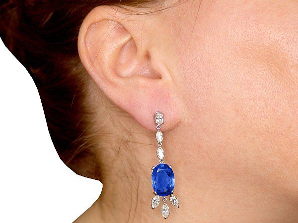 sapphire and diamond statement drop earrings