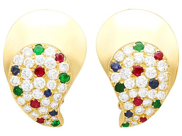 gemstone statement earrings