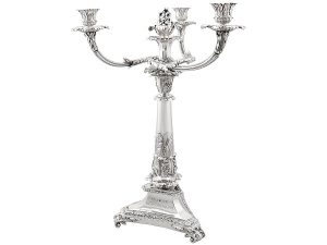 Silver Candle Holders for The Fireplace