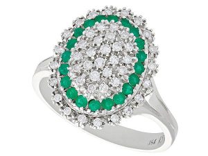 Emerald Diamond Target Ring