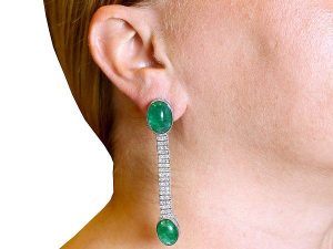 dangle emerald earring
