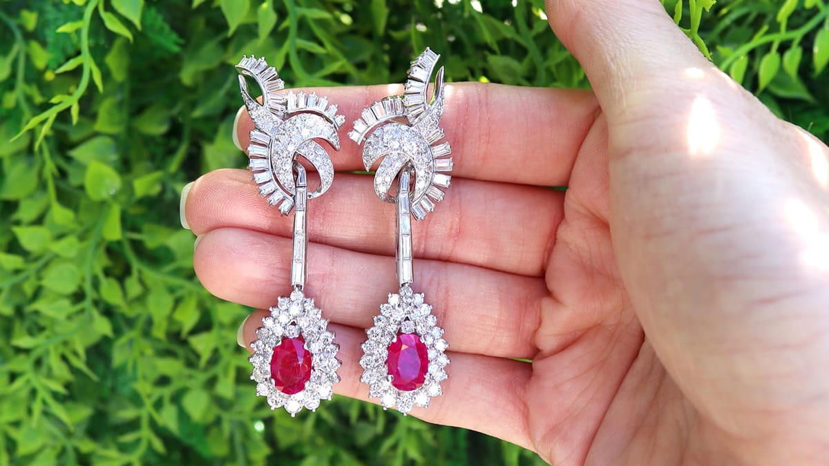 Diamond Style Earrings - Earrings for Saree and Gowns - Classy Long Earrings  by Blingvine