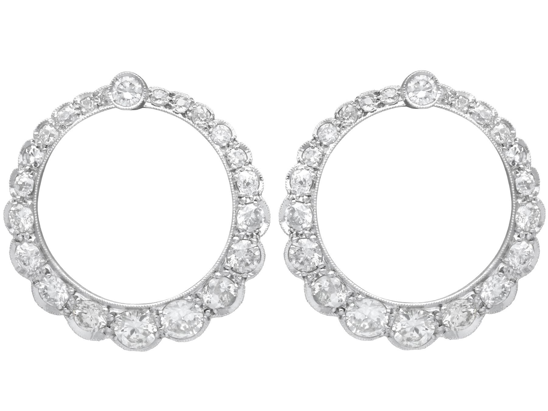 diamond and platinum hoop earrings 