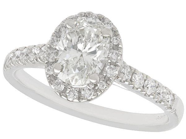 diamond white gold halo engagement ring