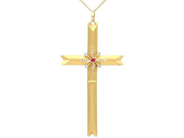 Antique Gold Cross Pendant for Sale | AC Silver