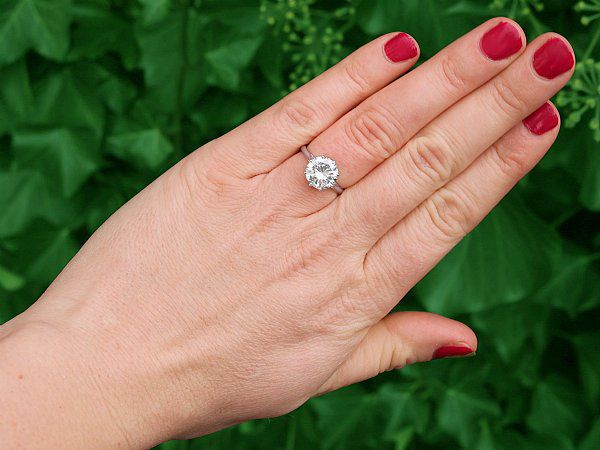 diamond solitaire ring outside wearing