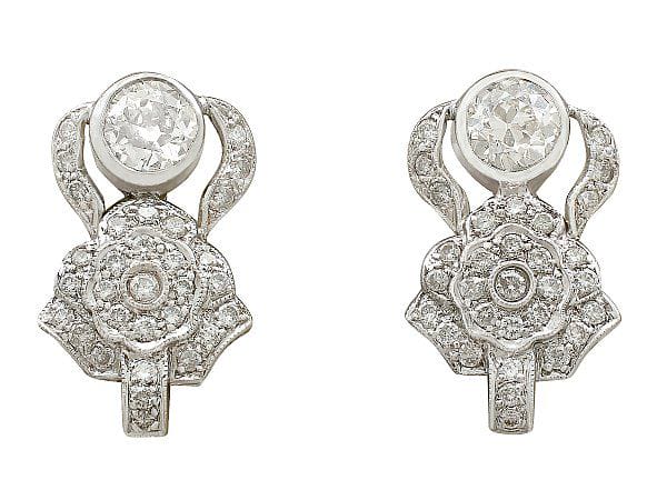 Art deco wedding earrings diamond