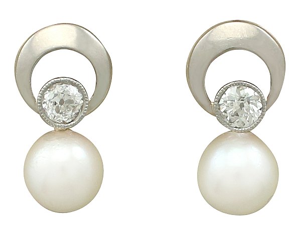 pearl diamond earrings 1960s