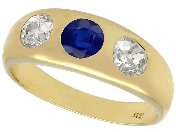 diamond sapphire gemstone ring