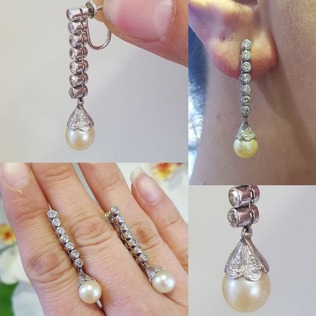 pearl statement earrings