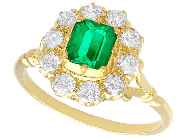 emerald dress ring with diamond