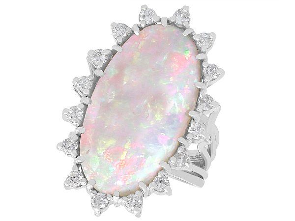 vintage opal and diamond dress ring 