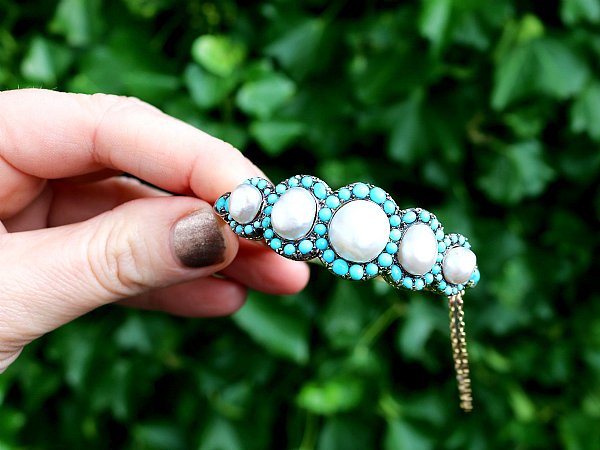 pearl and turquoise bangle 