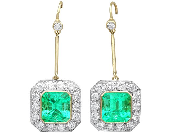 Bridal Emerald Drop Earrings