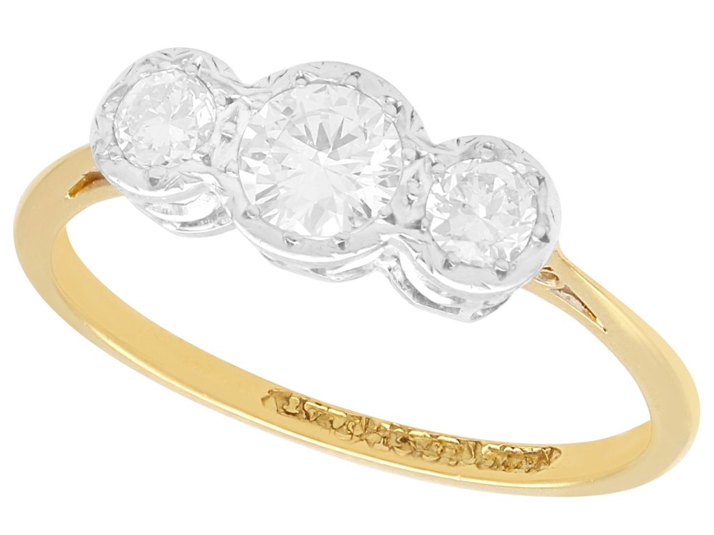Gold trilogy engagement ring design
