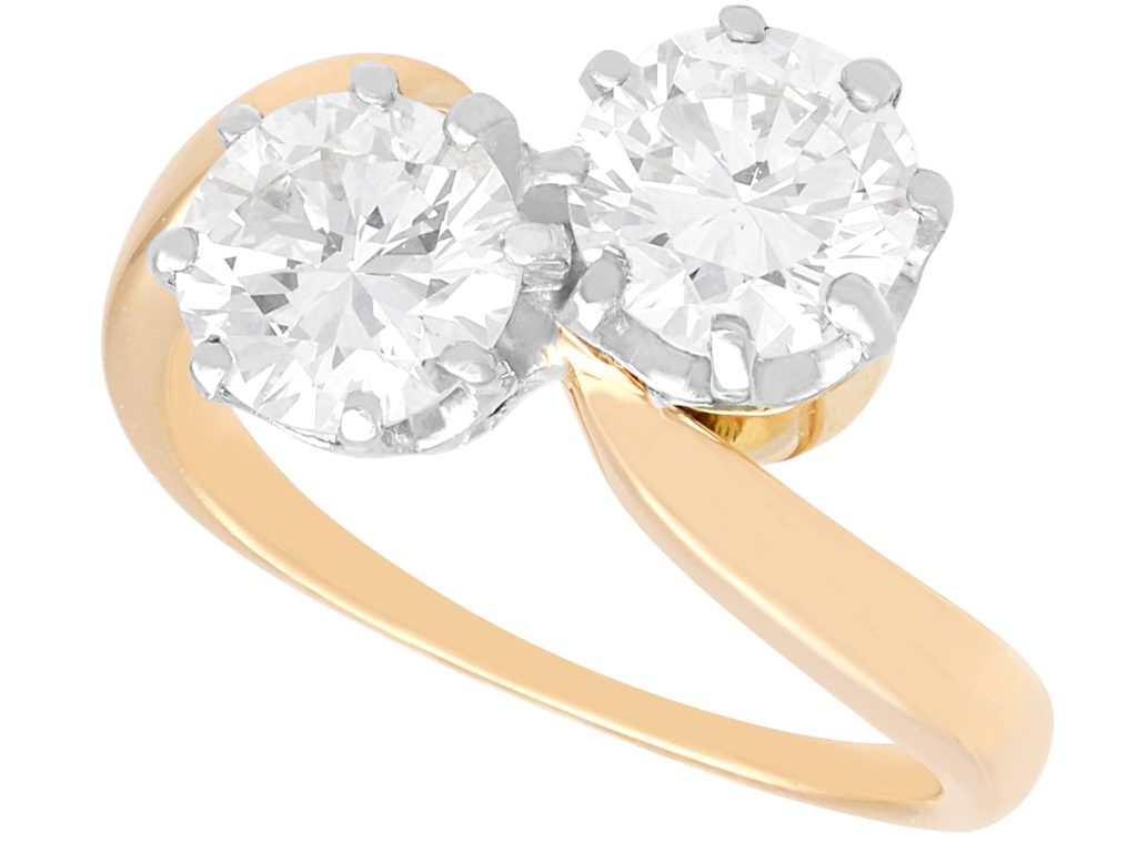 Gold twist engagement ring