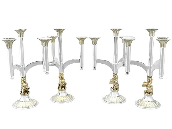 Victorian Style Candlestick. 3 Arms Vintage Candlestick. Gold