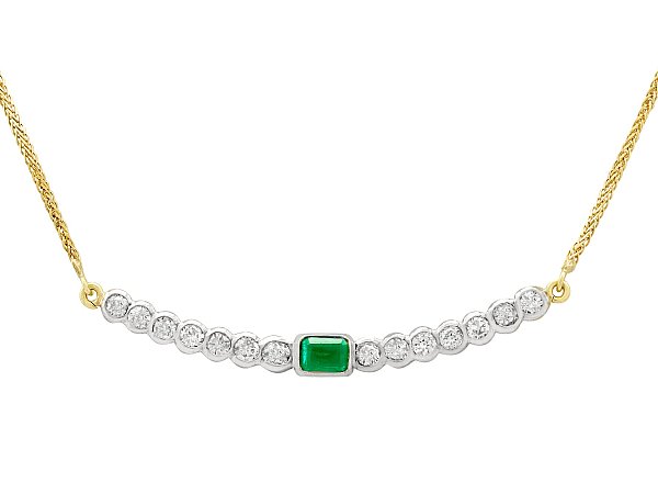 Vintage 14K Gold Emerald and Diamond Collar Necklace – Tenenbaum Jewelers
