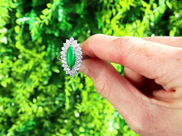 Green Jade engagement ring