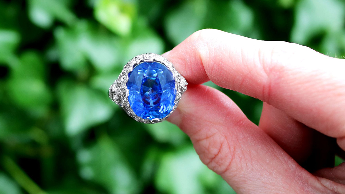 Paraiba Blue Tourmaline and Diamond Ring in 18KT White Gold - Samantha Cham