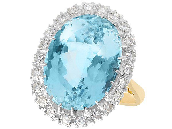 Blue Aquamarine engagement ring