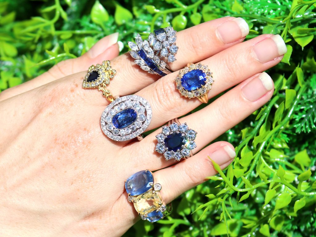 blue engagement rings