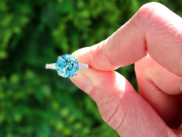 Blue Zircon engagement ring