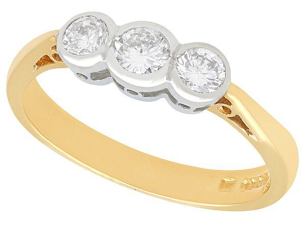 Diamond Three Stone Dainty Engagement Ring