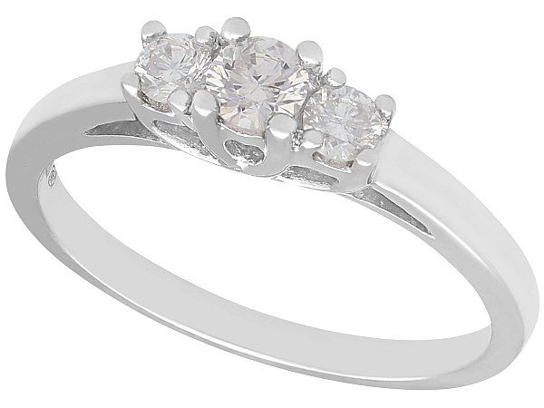 Three Stone Dainty Engagement Ring