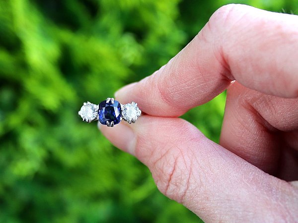 Sapphire Platinum Engagement Ring